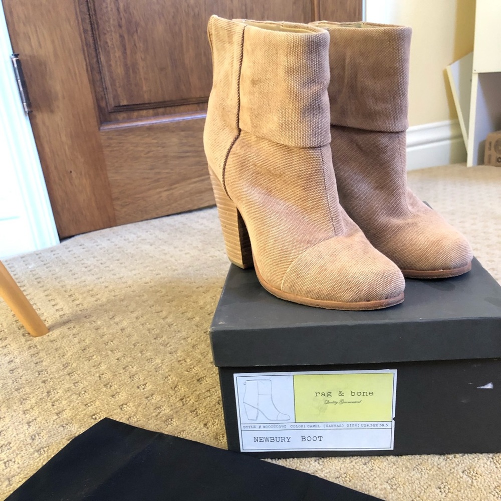 Rag & Bone Newbury boot camel canvas size 38.5